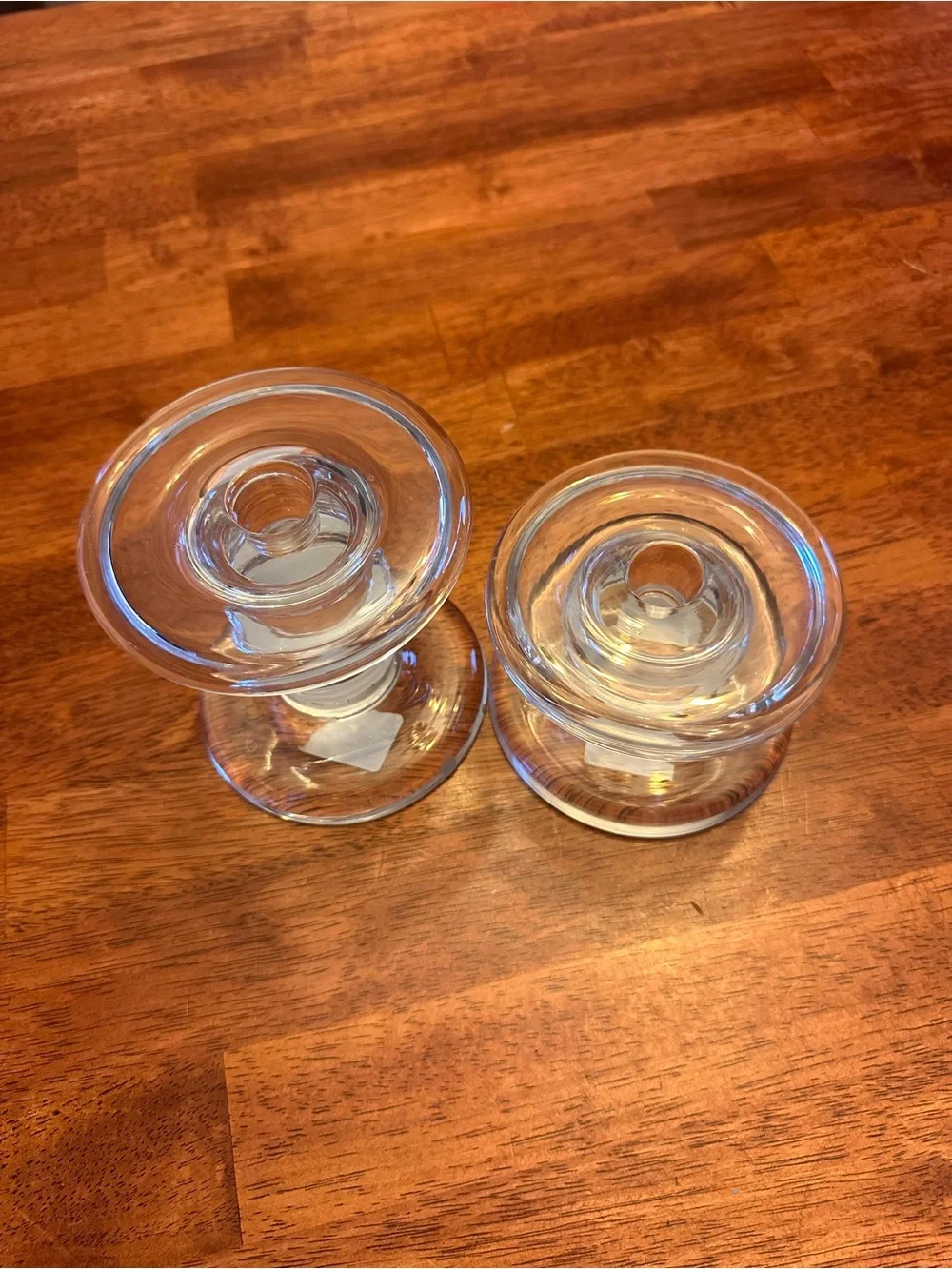 Vintage Pottery Barn Claro Glass Candle Holders – Set of 2 – 3.25